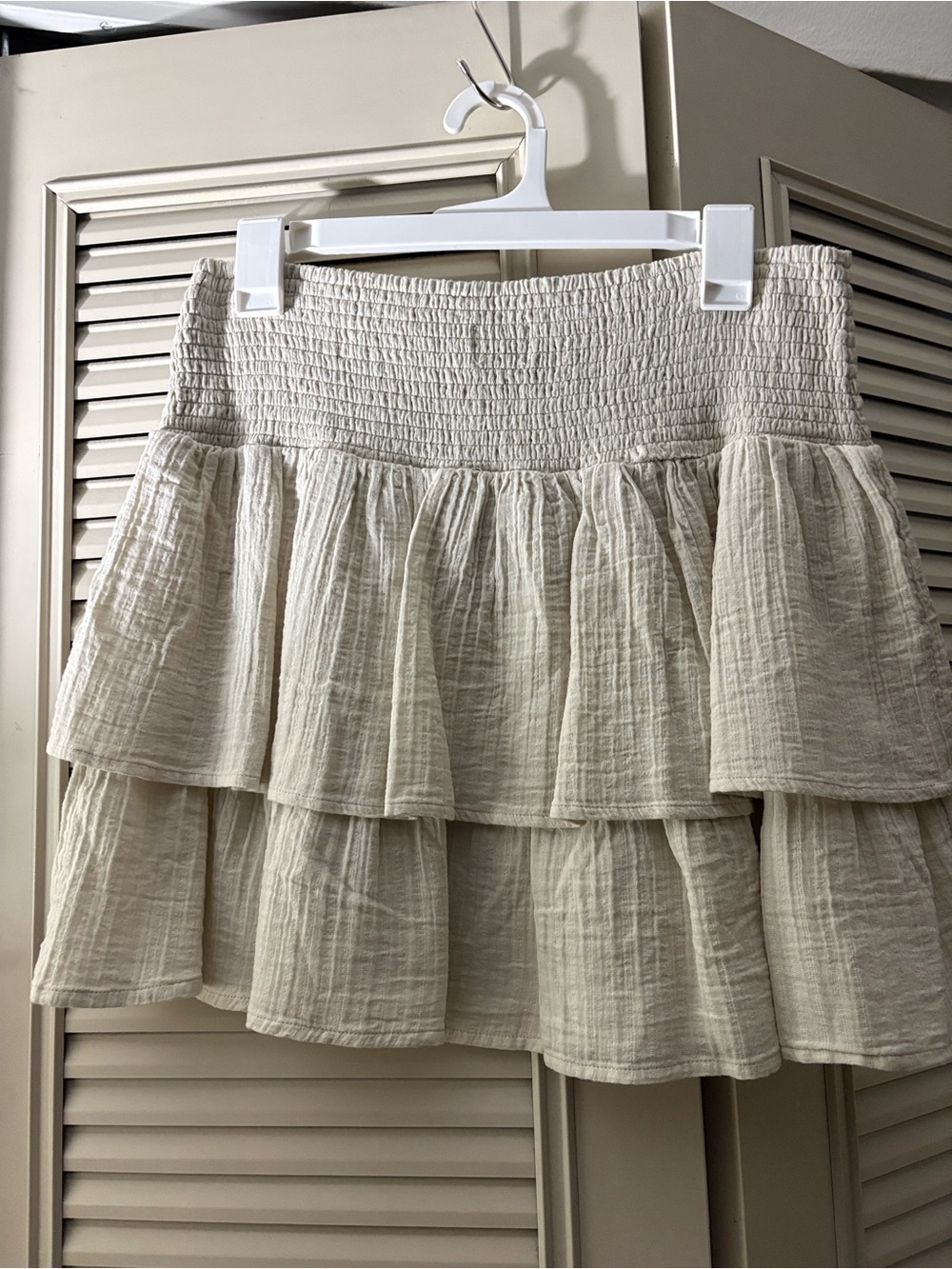 Universal Thread Cream Tiered Ruffle Mini Skirt - Picture 1 of 4